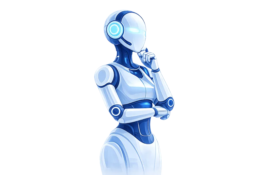 AI robot munkatárs illusztráció